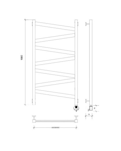 Полотенцесушитель электрический 1070х630 ТЭН правый Secado Мирано Плюс 4673739247723