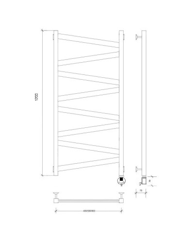 Полотенцесушитель электрический 1270х530 ТЭН правый Secado Мирано Плюс 4673739247730