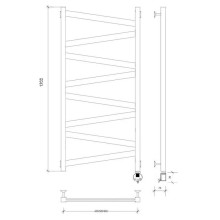 Полотенцесушитель электрический 1270х630 ТЭН правый Secado Мирано Плюс 4673739247747