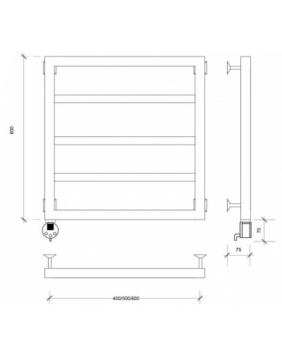 Полотенцесушитель электрический 670х530 ТЭН левый Secado Парма 4603777482268
