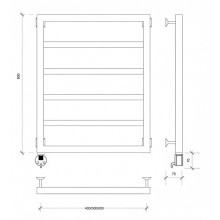 Полотенцесушитель электрический 870х630 ТЭН левый Secado Парма 4603777443191