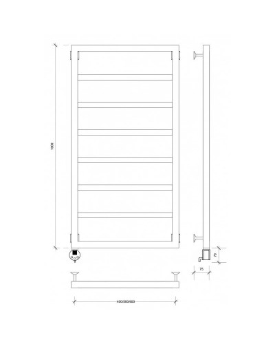 Полотенцесушитель электрический 1070х430 ТЭН левый Secado Парма 4603777443214