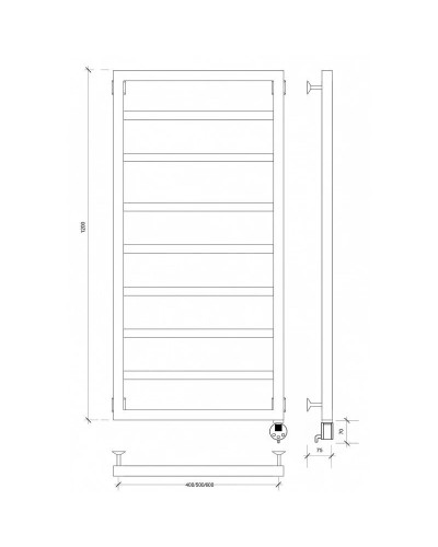 Полотенцесушитель электрический 1270х530 ТЭН правый Secado Парма 4603777443306