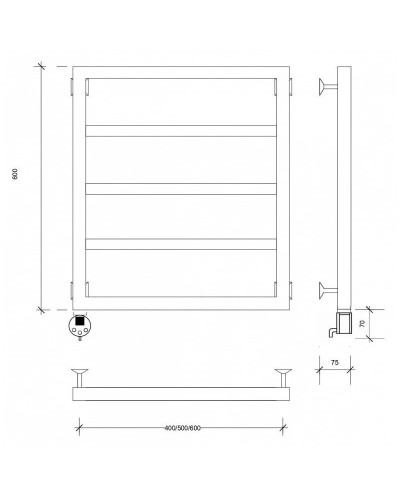 Полотенцесушитель электрический 670х432 ТЭН левый Secado Парма 2 4673739247754