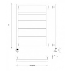 Полотенцесушитель электрический 870х432 ТЭН левый Secado Парма 2 4673739247785