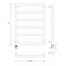 Полотенцесушитель электрический 870х532 ТЭН левый Secado Парма 2 4673739247792
