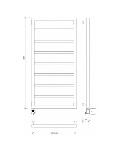 Полотенцесушитель электрический 1270х432 ТЭН левый Secado Парма 2 4673739247846