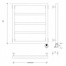Полотенцесушитель электрический 670х432 ТЭН правый Secado Парма 2 4673739247877