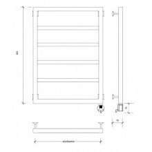 Полотенцесушитель электрический 870х532 ТЭН правый Secado Парма 2 4673739247914