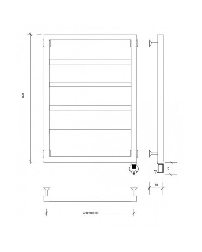 Полотенцесушитель электрический 870х532 ТЭН правый Secado Парма 2 4673739247914