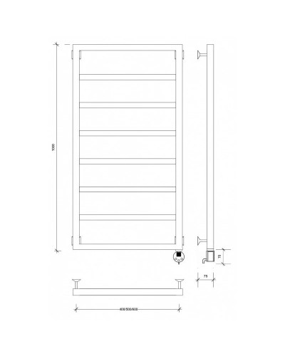 Полотенцесушитель электрический 1070х632 ТЭН правый Secado Парма 2 4673739247952