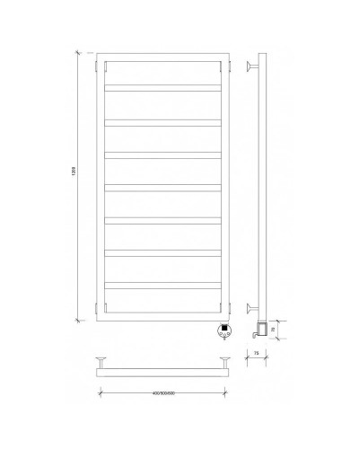 Полотенцесушитель электрический 1270х632 ТЭН правый Secado Парма 2 4673739247983