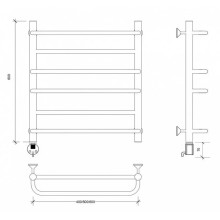 Полотенцесушитель электрический 670х630 ТЭН левый Secado Модена 2 4603777482541