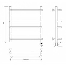 Полотенцесушитель электрический 670х630 ТЭН правый Secado Модена 2 4603777482572