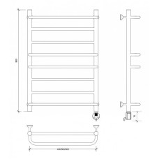 Полотенцесушитель электрический 870х430 ТЭН правый Secado Модена 2 4603777480233