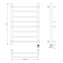 Полотенцесушитель электрический 870х630 ТЭН правый Secado Модена 2 4603777480257