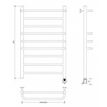 Полотенцесушитель электрический 1070х430 ТЭН правый Secado Модена 2 4603777480264