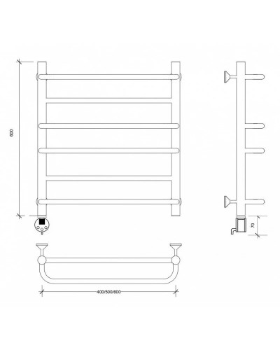 Полотенцесушитель электрический 670х430 ТЭН левый Secado Модена 2 4603777482619