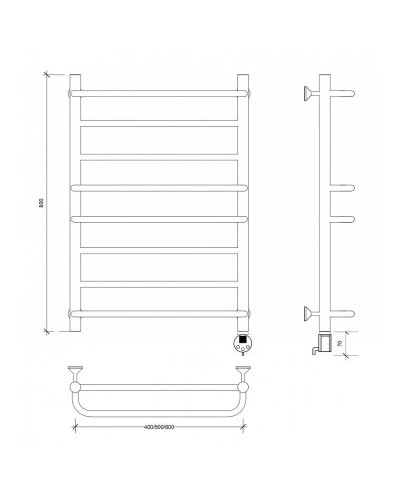 Полотенцесушитель электрический 870х430 ТЭН правый Secado Модена 2 4603777479961