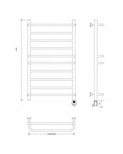 Полотенцесушитель электрический 1270х630 ТЭН правый Secado Модена 2 4603777480042