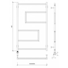 Полотенцесушитель электрический 870х530 ТЭН левый Secado Рабби 4673739252918