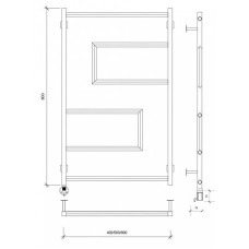 Полотенцесушитель электрический 870х630 ТЭН левый Secado Рабби 4673739252925