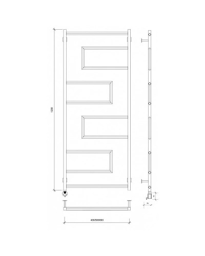 Полотенцесушитель электрический 1270х630 ТЭН левый Secado Рабби 4673739252987