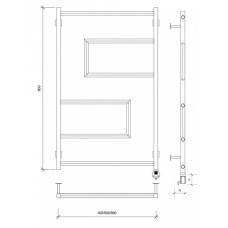 Полотенцесушитель электрический 870х630 ТЭН правый Secado Рабби 4673739253014