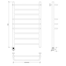 Полотенцесушитель электрический 1070х430 ТЭН левый Secado Модена 2 4603777479909