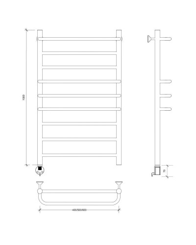 Полотенцесушитель электрический 1070х430 ТЭН левый Secado Модена 2 4603777479909