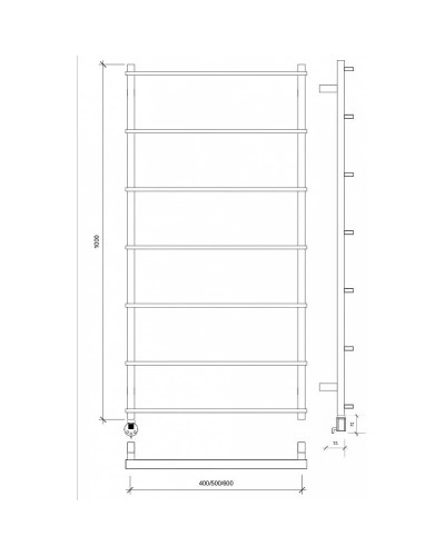 Полотенцесушитель электрический 1070х630 ТЭН левый Secado Лорето 4673739219133