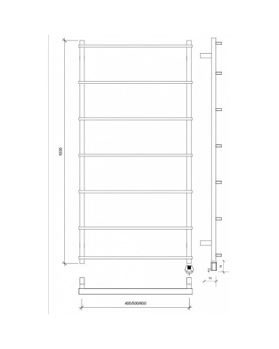 Полотенцесушитель электрический 1070х430 ТЭН правый Secado Лорето 4673739219201