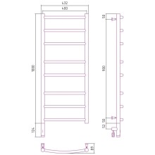 Полотенцесушитель электрический 1000х400 МЭМ левый Сунержа Галант 3.0 00-5800-1040