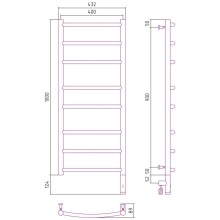 Полотенцесушитель электрический 1000х400 белый матовый МЭМ правый Сунержа Галант 3.0 30-5801-1040