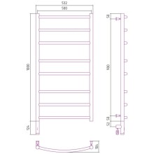 Полотенцесушитель электрический 1000х500 шампань МЭМ левый Сунержа Галант 3.0 020-5800-1050
