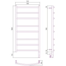Полотенцесушитель электрический 1000х500 черный матовый МЭМ правый Сунержа Галант 3.0 31-5801-1050