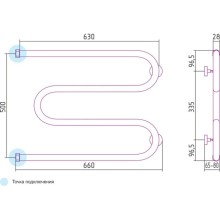 Полотенцесушитель водяной 500х650 Сунержа М-образный 00-0007-5065