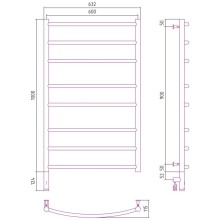 Полотенцесушитель электрический 1000х600 шампань МЭМ левый Сунержа Галант 3.0 020-5800-1060