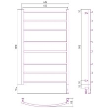 Полотенцесушитель электрический 1000х600 шампань матовая МЭМ правый Сунержа Галант 3.0 022-5801-1060