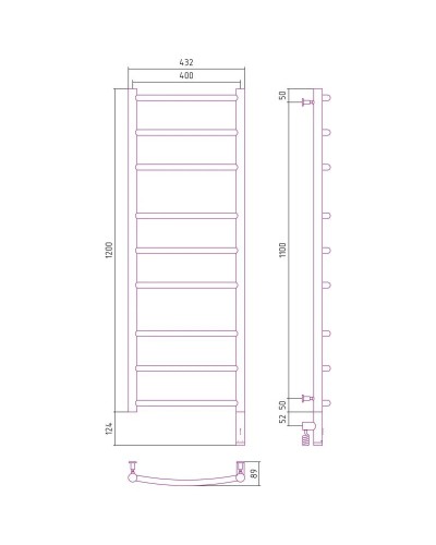 Полотенцесушитель электрический 1200х400 сатин МЭМ правый Сунержа Галант 3.0 071-5801-1240
