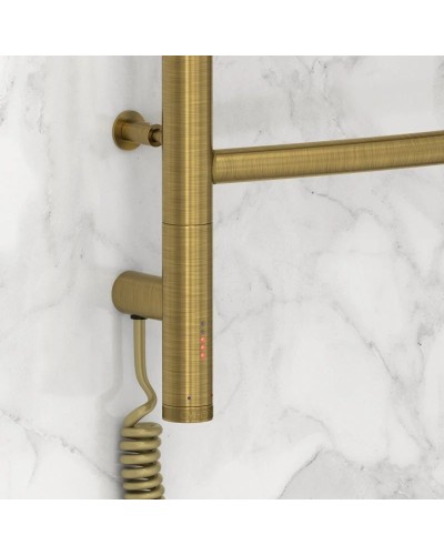 Полотенцесушитель электрический 1200х500 состаренная латунь МЭМ левый Сунержа Галант 3.0 051-5800-1250