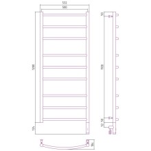 Полотенцесушитель электрический 1200х500 золотой МЭМ правый Сунержа Галант 3.0 03-5801-1250