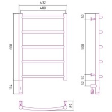 Полотенцесушитель электрический 600х400 состаренная латунь МЭМ левый Сунержа Галант 3.0 051-5800-6040
