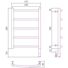 Полотенцесушитель электрический 600х400 состаренная латунь МЭМ правый Сунержа Галант 3.0 051-5801-6040