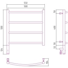 Полотенцесушитель электрический 500х500 черный матовый МЭМ левый Сунержа Галант 3.0 31-5800-5050