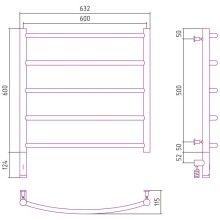 Полотенцесушитель электрический 600х600 МЭМ левый Сунержа Галант 3.0 00-5800-6060