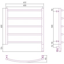Полотенцесушитель электрический 600х600 МЭМ правый Сунержа Галант 3.0 00-5801-6060