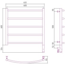 Полотенцесушитель электрический 600х600 шампань матовая МЭМ правый Сунержа Галант 3.0 022-5801-6060