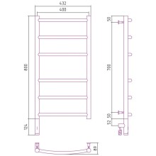 Полотенцесушитель электрический 800х400 МЭМ левый Сунержа Галант 3.0 00-5800-8040