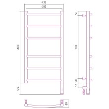 Полотенцесушитель электрический 800х400 черный матовый МЭМ правый Сунержа Галант 3.0 31-5801-8040